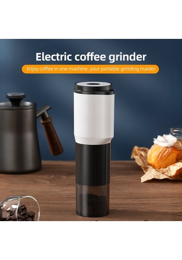 Createtech 2'si 1 Arada Elektrikli/manuel Kahve Öğütücü, 5 Seviye Ayarlı, Otomatik Durdurma, Taşınabilir, Şeffaf Kova, Usb Diğer