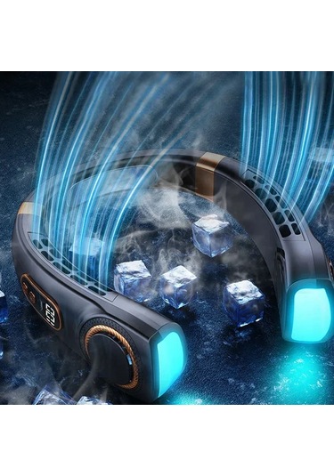 Liangmei Taşınabilir Boyun Fanı, Led 4 Soğutma Plakalı Eller