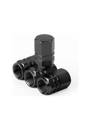 Oto Araba Sibop Kapağı Seti Altıgen 4'lü Set Siyah