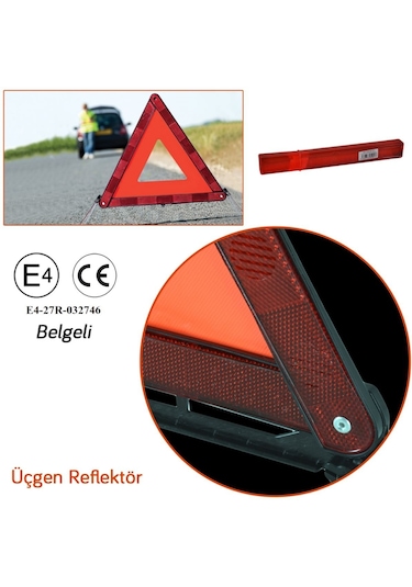 Carub Üçgen Reflektör E4 Belgeli 27R032746 Br5305001