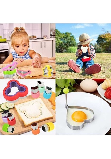 Bloomnest 32 Parça Sandviç Kesici Ve Sızdırmazlık Seti - Kurabiye, Meyve Sebze Kalıpları, Mutfak Aksesuarları Çok Renkli