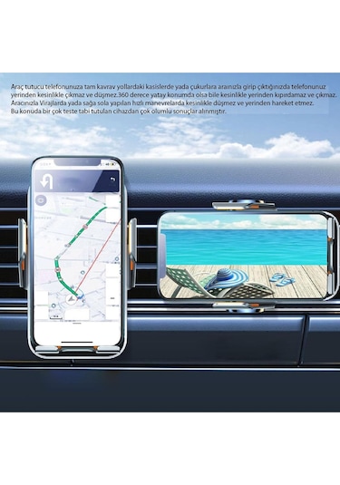 C11 Kablosuz 360 Derece Ayarlanabilir Indüksiyonlu 15w Hızlı Şarj Araç Ve Tutucu