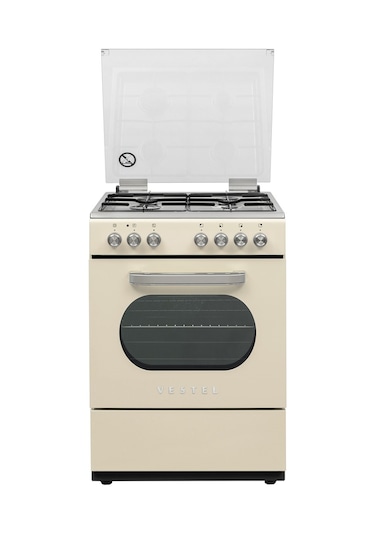 Vestel SF 8400 Retro 66 LT Ocaklı Solo Fırın Bej