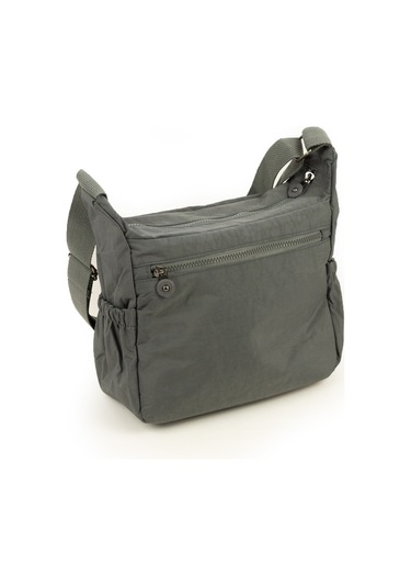 Krinkıl / Klinkır Su Geçirmez Kumaş Çok Gözlü Çapraz Kol Ve Omuz Postacı Çantası Gri 5835 Gri