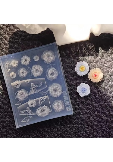 1 Adet Çiçek Şerit Gül Lale Kalıp Zambak 3d Akrilik Kalıp Papatya Gül Nail Art Süslemeleri Çivi Dıy Silikon Çivi Kalıp Altın