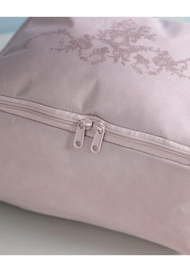 Çiçek Desen Baskılı Hurç - Pudra - 52x28x21 Cm Pudra