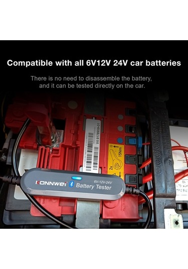 Novahub Konnwei Bk200 Araç Akü Test Cihazı - 6v/12v/24v Motor, Çim Biçme Makinesi Ve Gemi Aküleri İçin Bt Destekli Analizör