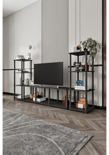 Masivo Tv Sehpa Kitaplık Siyah Siyah