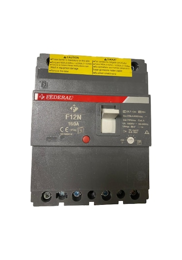 Federal F12N 160A 4 Kutuplu (3 Faz 1 Nötr) Ayar Sahalı Kompakt Şa