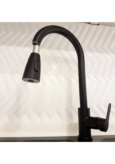 ON2 SPİRALLİ SİYAH MODERN MUTFAK - EVİYE BATARYASI