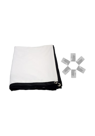 Geeroyoo 84 İnç 16:9 Taşınabilir Dikişli Polyester Perde - Ev Ve Dış Mekan Projeksiyon İçin Hd Kaliteli, Kolay Kurulum, Dayanıklı Malzeme 1.86x1.05m