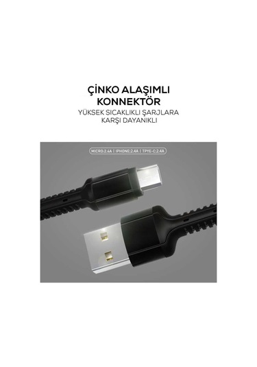 Hasır Kırılmaya Dayanıklı 1M Ls63 Type-C Usb Kablo