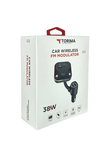 Torima G12 Bluetoot Fm Transmitter Fm Verici 38w Pd Giriş Microsd Kart Girişi