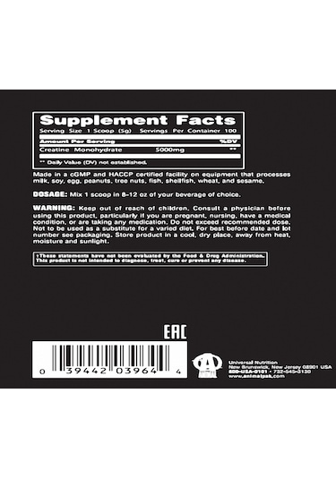 Universal Animal Creatine Monohydrate 500 Gr Aromasız Aromasız