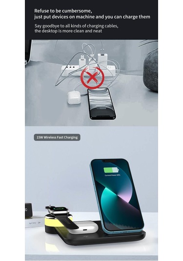 Wıreless Charger 4 In 1-siyah / 7069