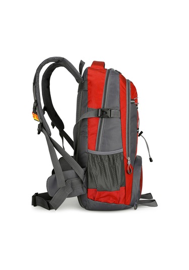 Jeehugo 60l Yüksek Yoğunluklu Nilon Dağcı Sırt Çantası - Su Geçirmez, Bölünmüş Depolama, Nefes Alıcı Arka Sistemi Ve Reflektör Çubuklarıyla Outdoor Maceralar İçin Kırmızı