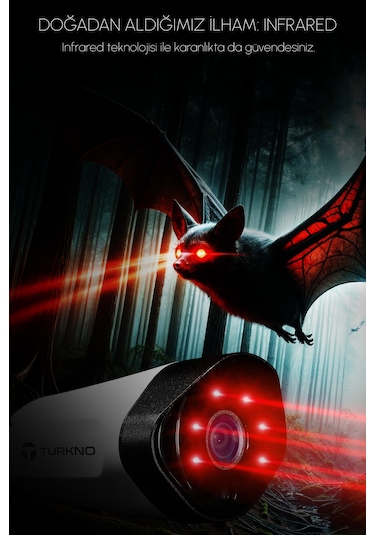 Turkno 1 Kameralı Galia 1 Dış Kamera Set HDD'siz Full HD Gece Görüşlü Güvenlik Kamerası Sistemi