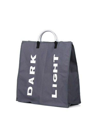 Cbtx Katlanabilir 2 Bölümlü Katlanabilir Çamaşır Sepeti Dayanıklı Oxford Kumaş  - Koyu Gri Diğer