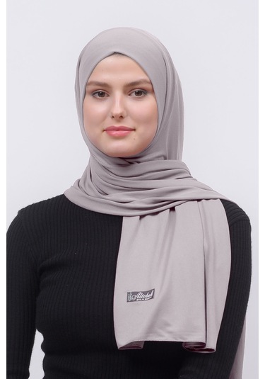 Altobeh Tesettür Kadın Düz Renk Penye Şal Hijab - Açık Vizon