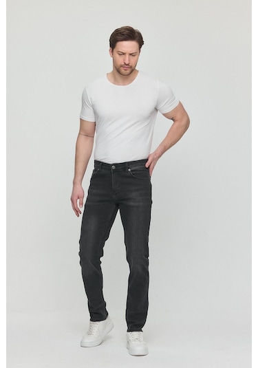 Polo State Regular Fit Likralı Erkek Denim Kot Pantolon Füme Füme
