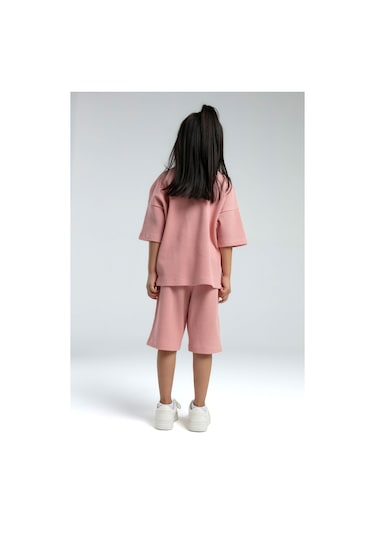Rolypoly Kız Çocuk Pembe Bermuda Takım Pembe