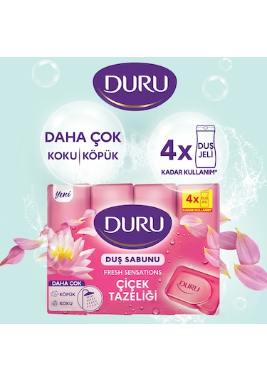 Duru Fresh Sensations Çiçek Tazeliği 16 Adet Duş Sabunu 4 x 600 G