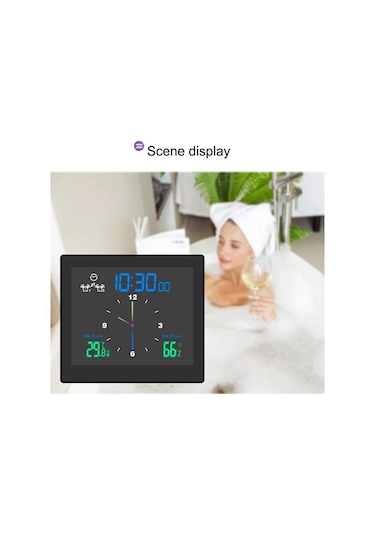 Jms Banyo Dijital Saat Su Geçirmez Sıcaklık Ve Nem Ölçer Termometre Higrometre Lcd Ekran