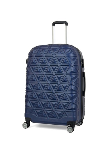 Piramit Desen ABS Seyahat Valizi, Canyon Serisi,  Lacivert - Büyük Boy
