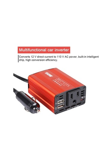 Ulzyvf 150w Araç İnvertörü - 12v'dan 110v'a Çift Usb'li Otomobil, Kamyon, Karavan Dönüştürücü