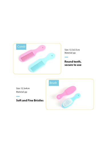 Xindoker Bebek Bakım Seti - Taşınabilir Tırnak Makası, Fırça, Tarak Ve Diş Fırçası İle Güvenli Bakım Çantası Pembe