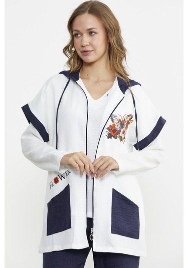 Keten Görünümlü Rahat Kalıp Üçlü Takım - Lacivert Lacivert