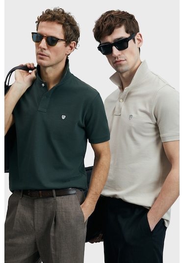 Lufian Erkek T Shirt 111040206s2 Haki-ekru Ekru - Haki