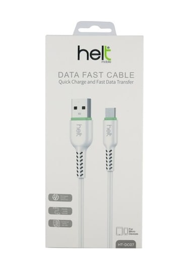Helt HT-DC07 Plastik 120 CM Micro Şarj Ve Data Kablosu Beyaz