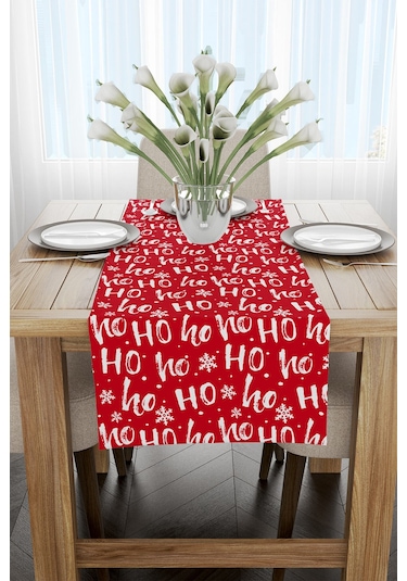 Kırmızı Beyaz Yılbaşı Temalı Dijital Baskılı Runner Cgh791-Rn