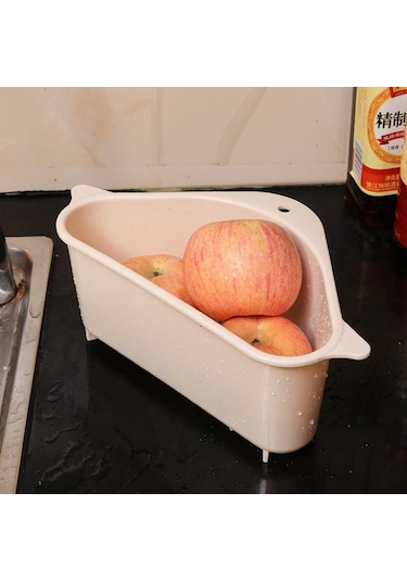 Mavi Çok Fonksiyonlu Köşe Lavabo Drenaj Raf Raf Vantuz Lavabo Drenaj Sepeti Kase Sünger Tutucu Mutfak Banyo Depolama Organizatör