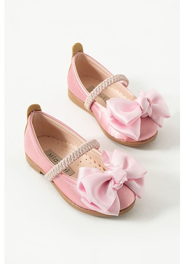 Stella Butik Bantlı Fiyonklu Babet Kız Çocuk Pembe