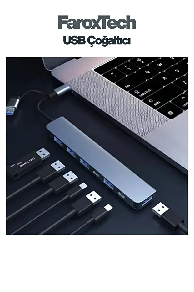 Usb Çoğaltıcı Çoklu Bağlantı Hub Usb 3.0, Usb 2.0, Usb-c, Hdmı, Sd Kart Destekli