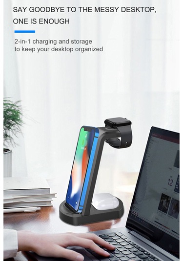 Maiyame A001 Plastik+abs Dikey Kablosuz Şarj Cihazı, Telefon Tutucu, 10w/7.5w/5w Akıllı Telefon, Saat Ve Kulaklık İçin, Beyaz