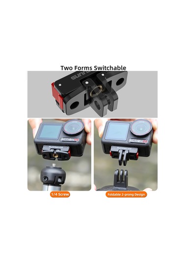 Djı Osmo Action 5 Pro / 4/3 Sunnylife Katlanabilir Manyetik Hızlı Bırakma Montaj Eylem Kamera Selfie Çubuğu Tripod Adaptörü Kam Standı Siyah