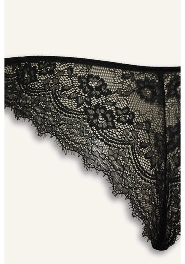 Defacto Bağcıklı Dantelli Brazilian Külot Fall İn Love F7028ax25wnbk81 Siyah