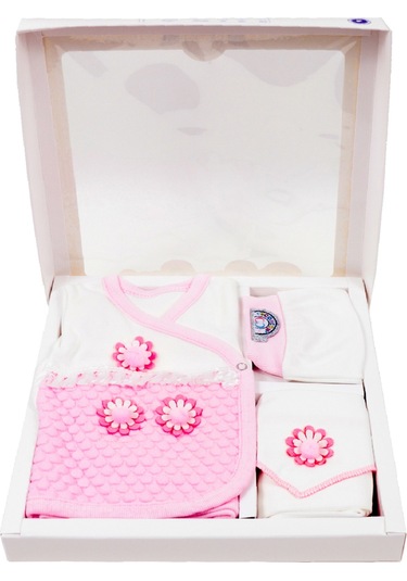 Bebek Bakım Çantası Ve 5 Parça Papatya Hastane Çıkışı İkili Set Pembe