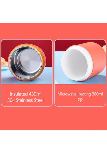 Youtek Portatif 304 Paslanmaz Çelik Isı Saklama Kasesi - Çalışanlar İçin Mini Yemek/çorba Depolama Kutusu, Seyahat Ve Ofis Uygun, Leakproof Kapaklı Pembe