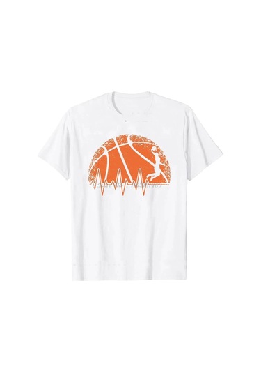 Snapbuy Erkekler Basketbol Kalp Atışı Tshirt Kısa Kollu Moda Grafik Tişört Spor Sevgilisi Hediyesifildişi Fildişi