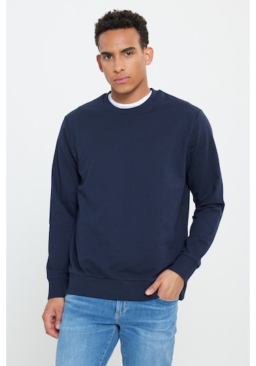 AC&Co / Altınyıldız Classics Erkek Lacivert-g.melanj 2'li Paket Pamuklu Standart Fit Normal Kesim Bisiklet Yaka Sweatshirt Lacivert-g.melanj Lacivert - Gri Melanj