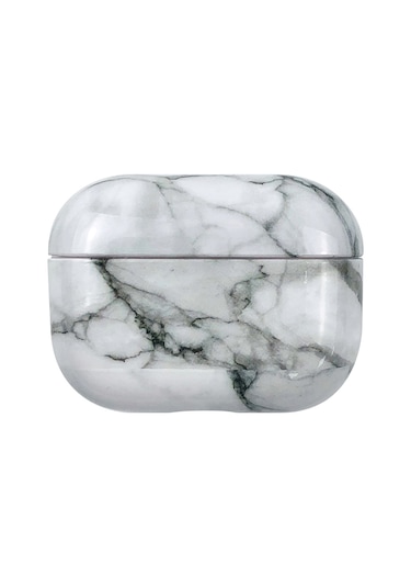 Airpods Uyumlu Pro 3 Mermer Su Sticker İçin Kablosuz Kulaklık Koruyucu Kılıf Beyaz Gri Beyaz
