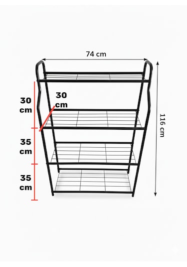 Modern Siyah 4 Katlı Metal Çiçeklik Standı: Çok Amaçlı Mutfak,kitaplık&dekoratif Lüks Stand Beyaz