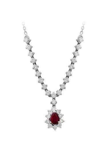 Sirius Pırlanta Ve Damla Yakut Taşlı Anturaj Kolye  0810P0005