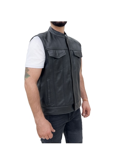 The Biker Jeans California Deri Motosiklet Yeleği