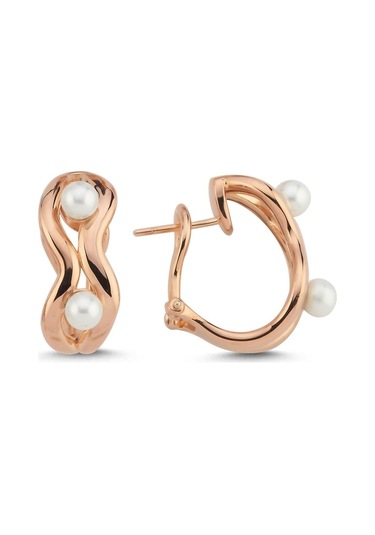 İnci Taşlı Altın Küpe