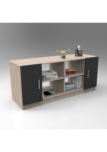 Yurudesign Vario ABCF Ofis Büro Masa Takımı Meşe-Siyah